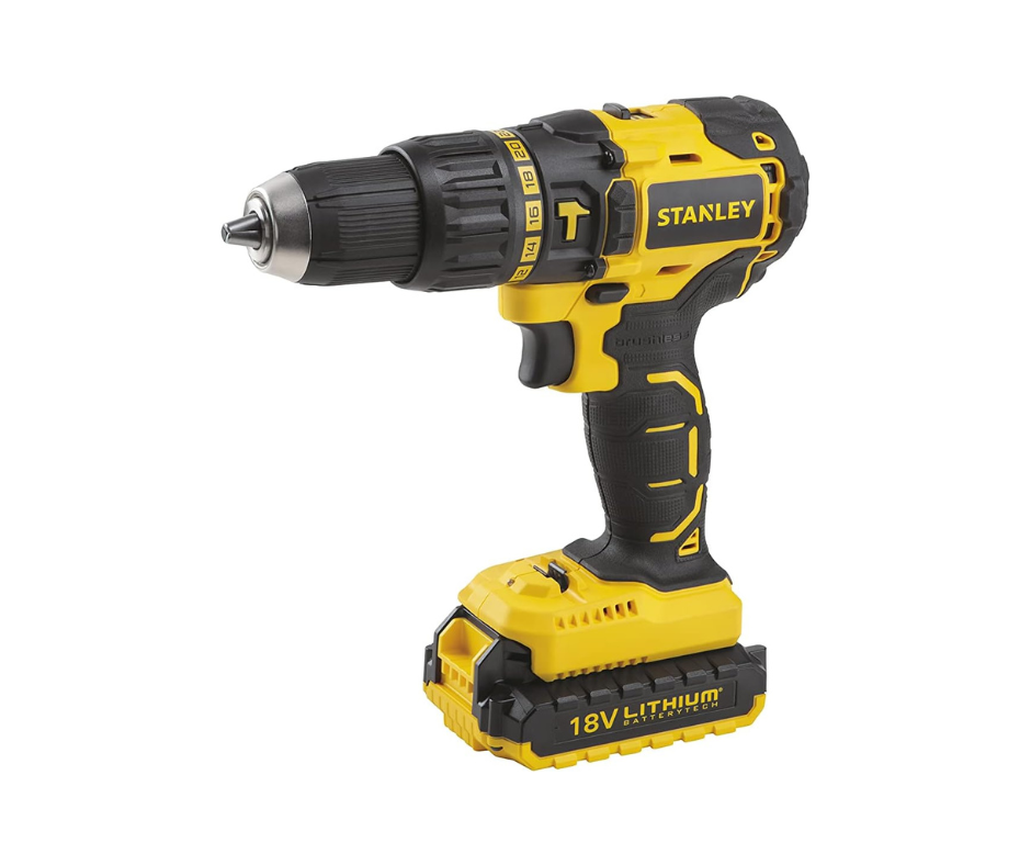 STANLEY - Power Tool Cordless 18V 2Ah Brushless Li-Ion Drill Driver - SBH20D2K-B5
