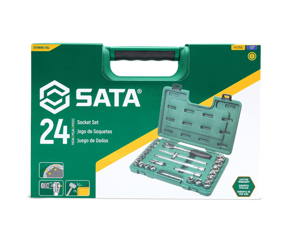 SATA - 24-Piece 1/2-Inch Drive 6-Point Socket Wrench Set - ST09060-6SJ
