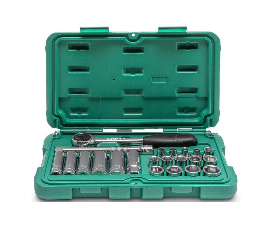 SATA - 22 Pc 3/8" Drive 6 Point Metric Socket Set 6 to 19 mm - ST09524