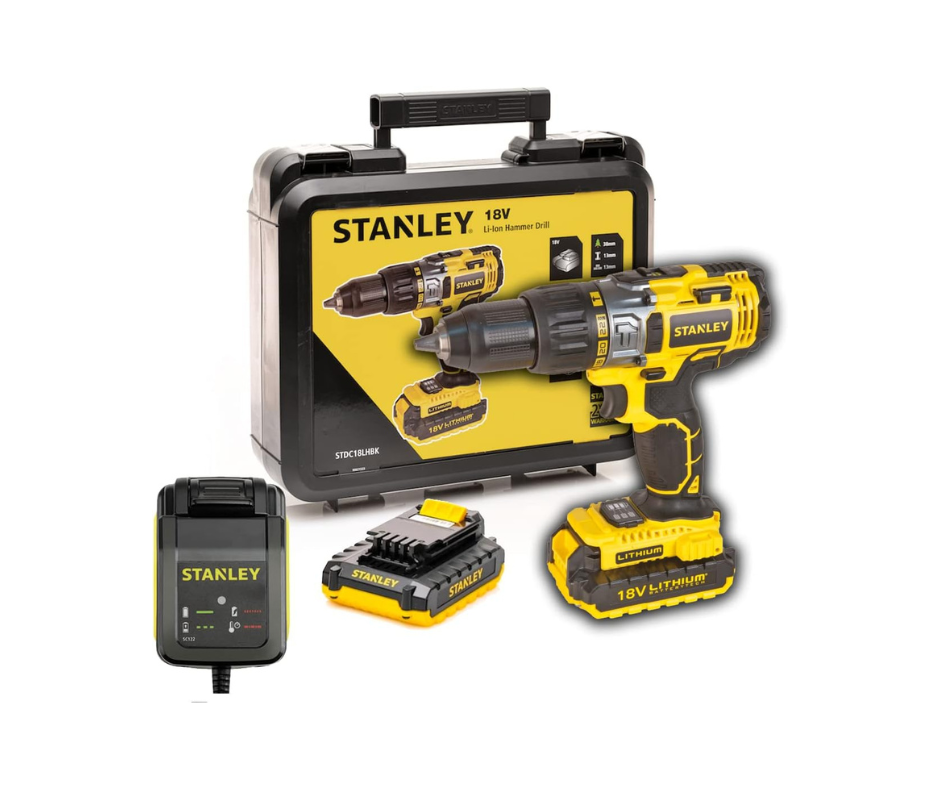 STANLEY - Power Tool Cordless 18V LI-LON Hammer Drill - STDC18LHBK-B5