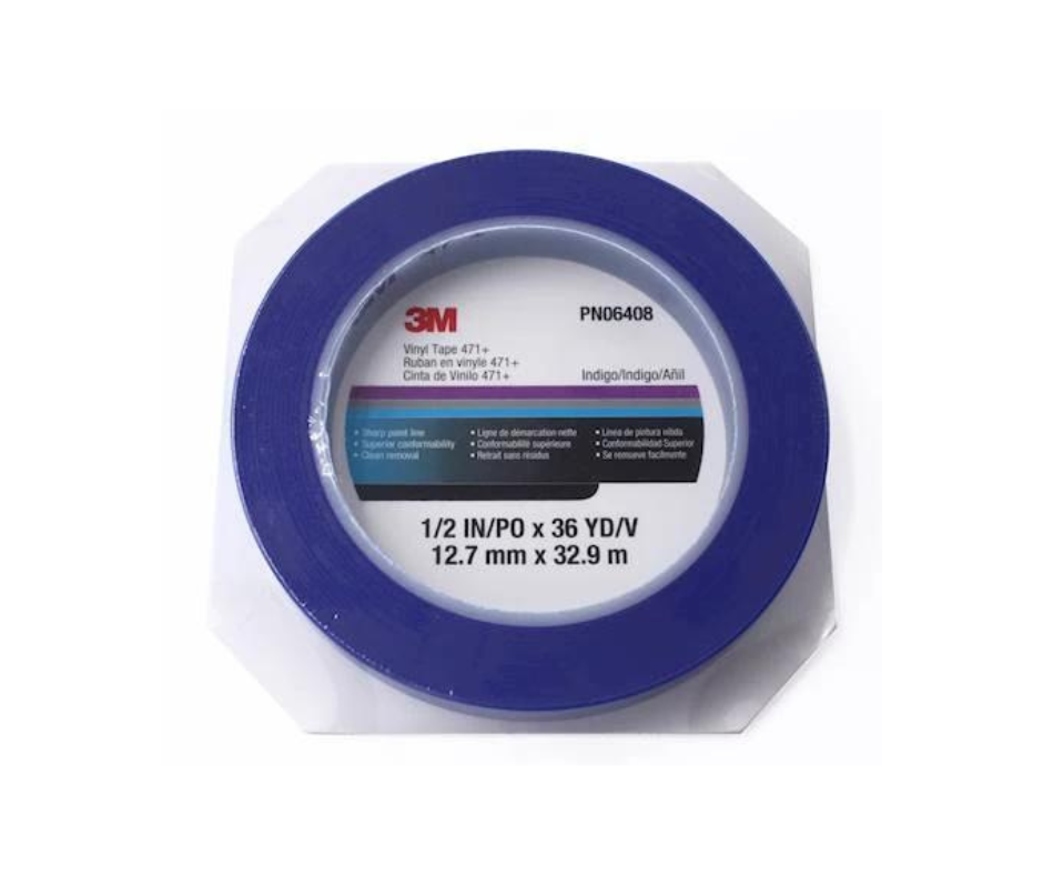 3M - Vinyl Tape 471+ Blue 12.7 mm x 32.9 m - PN06408